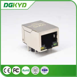 1X1带灯无卡屏敝连接器 单胞网线插座 RJ45集成变压器电脑连接器