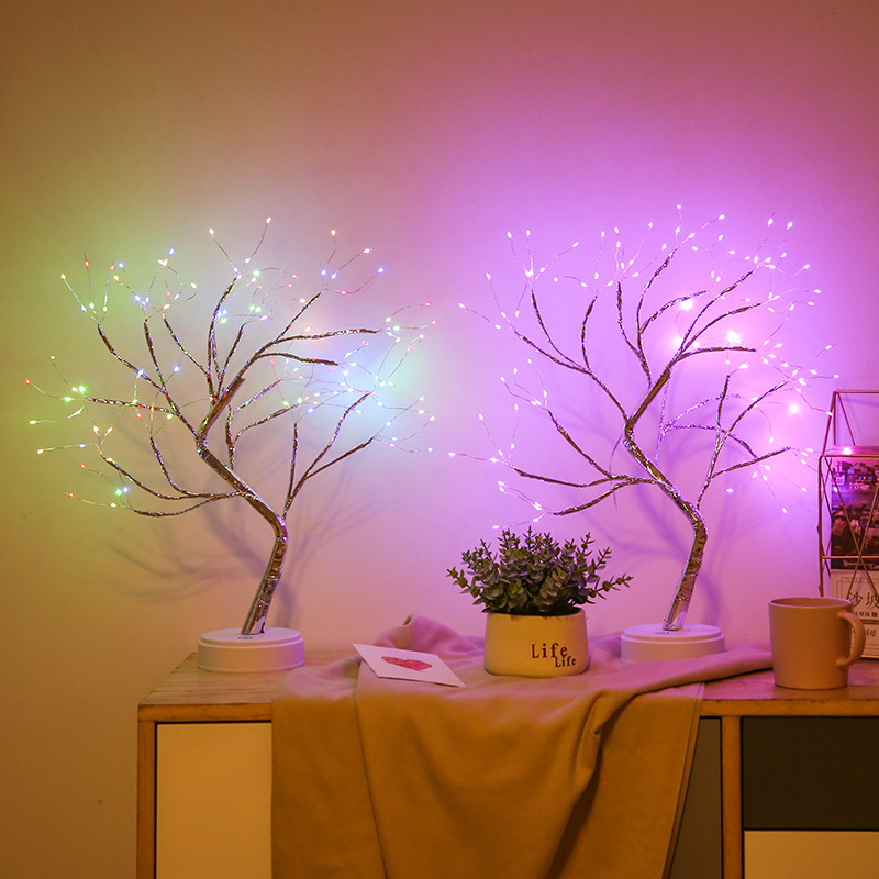 アマゾンクリエイティブledパールツリーライト満天星タッチプレゼント寝室クリスマス装飾ナイトライト|undefined