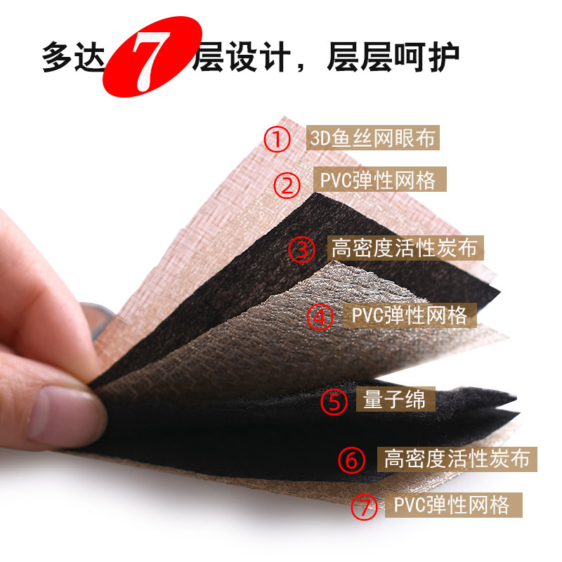 Venta al por mayor almohadilla sándwich de carbón activado desodorante absorbente de sudor plantilla cómoda transpirable resistente a las manchas hombres y mujeres Plantilla de corte casual