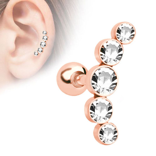 European and American new stainless steel Czech diamond earrings, earrings, ear bone piercing jewelry