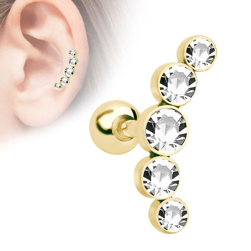 European and American new stainless steel Czech diamond earrings, earrings, ear bone piercing jewelry