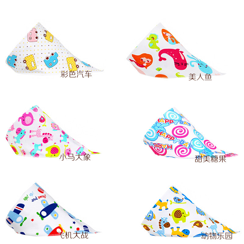Wholesale baby saliva towel baby triangle towel cotton newborn double snap button bib bib children scarf