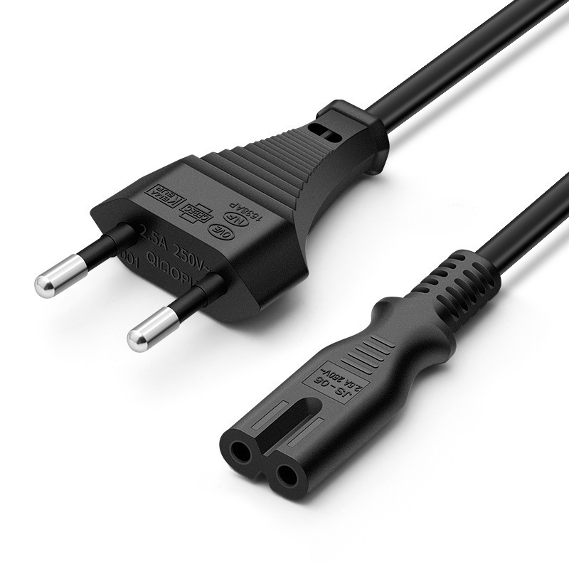 VDE certified power cord charger with European standard European standard AC power cord with 8-character tail certified plug cord