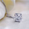 唯华 Platinum Rubik's cube, square pendant, accessory, silver necklace, South Korea, Korean style