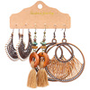 Ethnic earrings, capacious accessory with tassels, suitable for import, boho style, ethnic style, wholesale