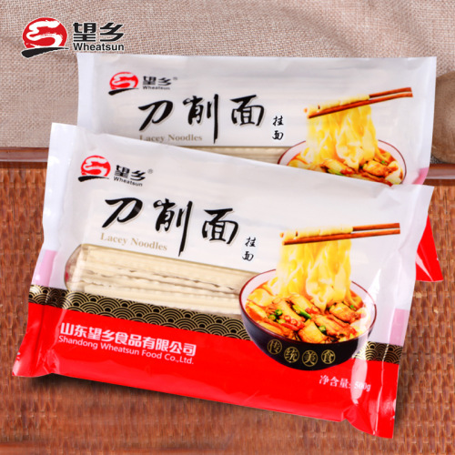 Wangxiang Hand-Pulled Noodles 500g Strong Wide Noodles Hand-Pulled Knife-Cut Noodles Factory Wholesale