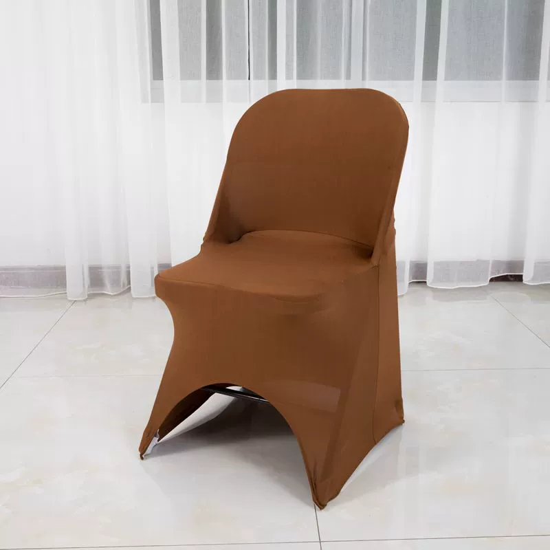Foreign trade thickened elastic folding chair cover, hotel wedding one-piece chair cover, outdoor wedding elastic chair cover