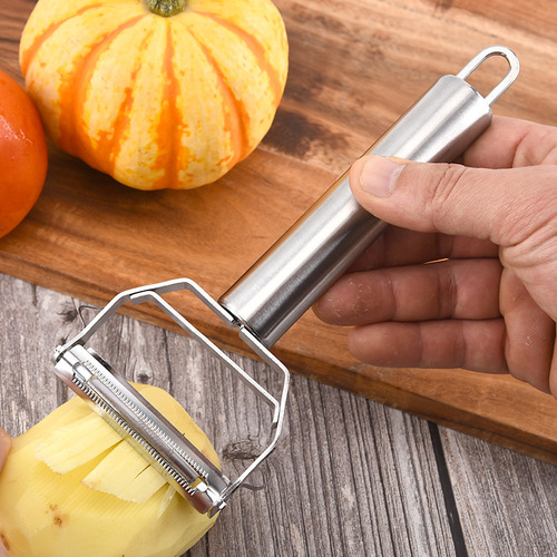 Thickened stainless steel melon peeling knife double-headed peeler multifunctional fruit and vegetable peeling household kitchen tool