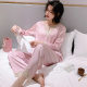 Classic Pajamas Women's New Silk Spring and Autumn Thin Long-sleeved Trousers Lace Loose Two-piece Suit 21851