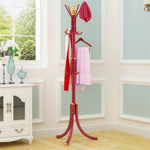 Household iron multi-functional coat rack colorful fashionable clothes rack creative clothes rack floor-standing bedroom home simple