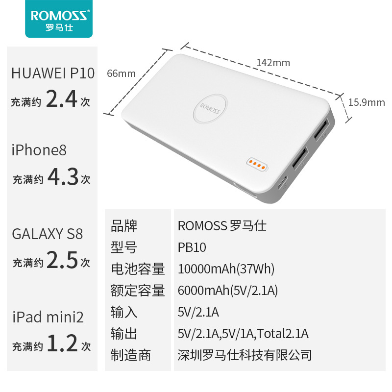 Romance charging treasure 10000 mA compact portable mini to figure printed mobile phone fast charging mobile power