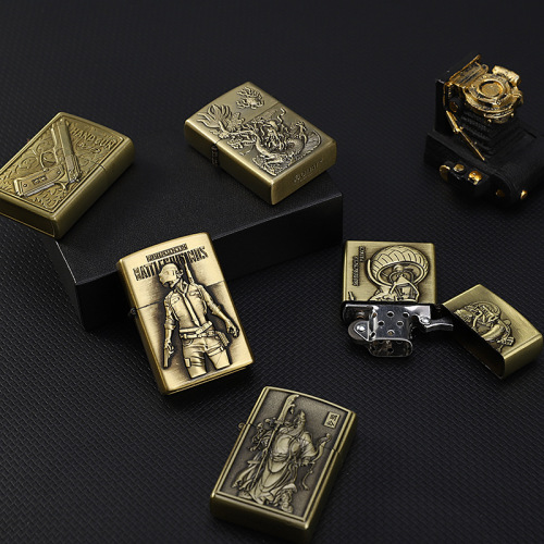 Bronze kerosene lighters supply laser engraving models die-cast relief creative gifts factory direct sales