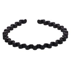 0.8CM加厚款耐用頭箍 女黑色噴漆塑料發箍 男女通用波浪發箍頭扣