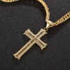 Hemourish ICANDO ALL Things Cross Pendant Three -color Optional Hip -Hop Tide Necklace