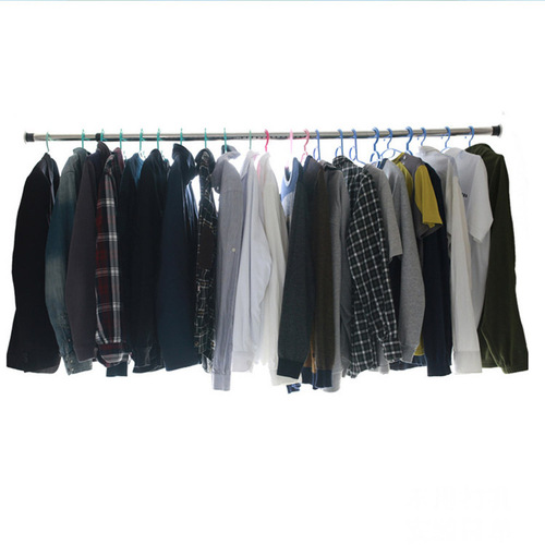 Indoor clothes drying rod, no need to punch holes, shower curtain rod, no need to install bedroom clothes rod, single rod curtain rod, telescopic rod