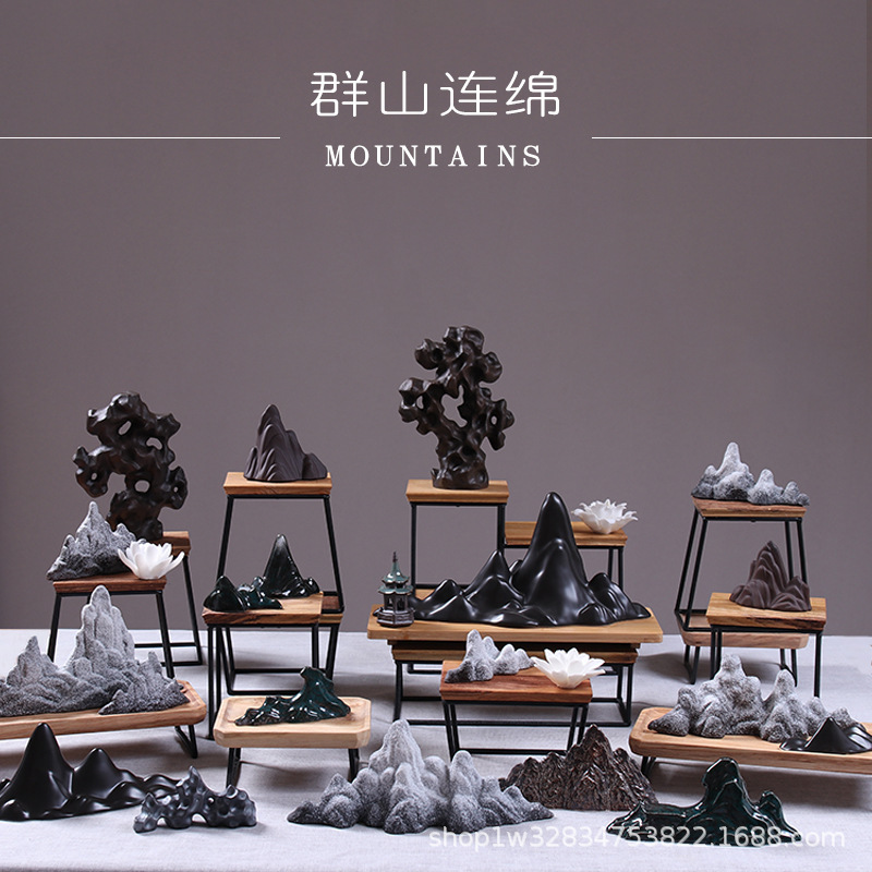 Ceramic Rockery Ornaments, Micro-Landscape Accessories, Fish Tank, Living Room, Tea Table, Chinese-Style Handicrafts, Decorative Crafts
