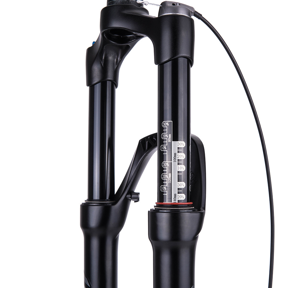 Tenedor delantero de bicicleta de montaña Tubo cónico de 29 pulgadas Eje de barril controlado por cable Carrera 140 Tenedor de aire de aleación de magnesio Tenedor delantero bloqueable