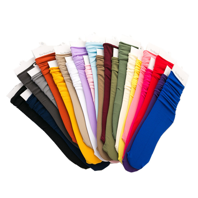 Los calcetines de la pila de las mujeres calcetines de la pantorrilla del color del caramelo del color sólido del todo-fósforo calcetines rectos sin talón finos del terciopelo