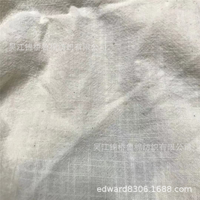 斜纹棉本色布竹节棉坯布原色布20*60砂洗皱布覆膜TPU+PEVA流延膜