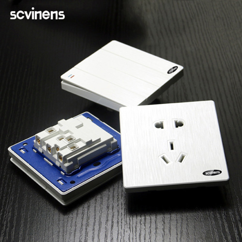 Household white concealed two-way double control switch 86 type one-way single socket panel 2-position wall switch wholesale