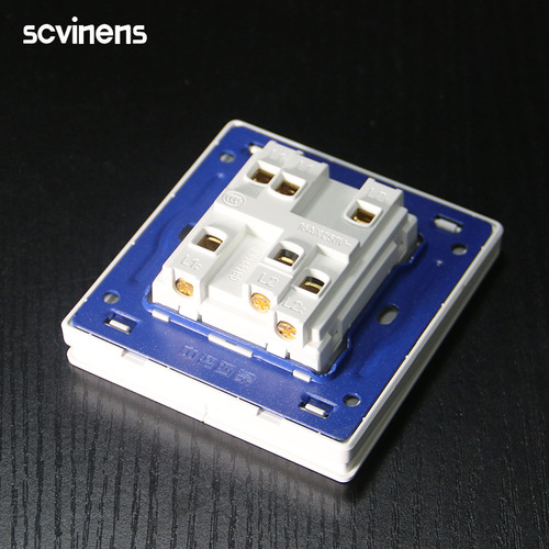 Household white concealed two-way double control switch 86 type one-way single socket panel 2-position wall switch wholesale