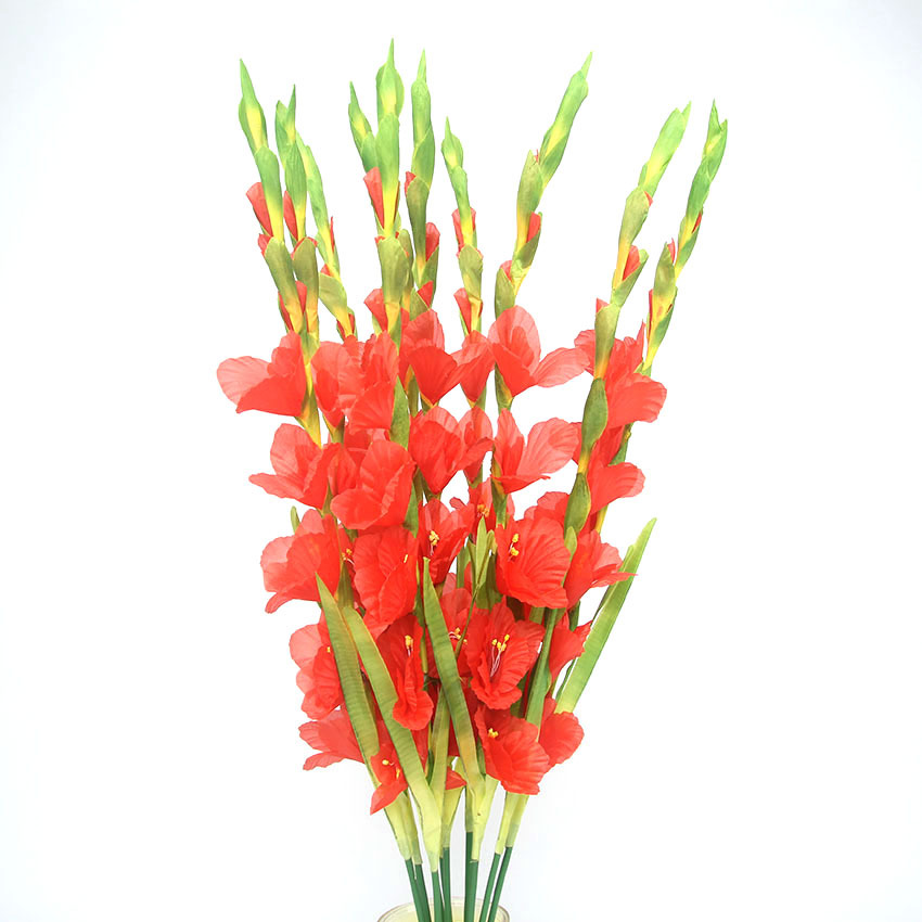Alta simulación seda flor 8 Acorus calamus orquídea decoración de escritorio simulación Gladiolus