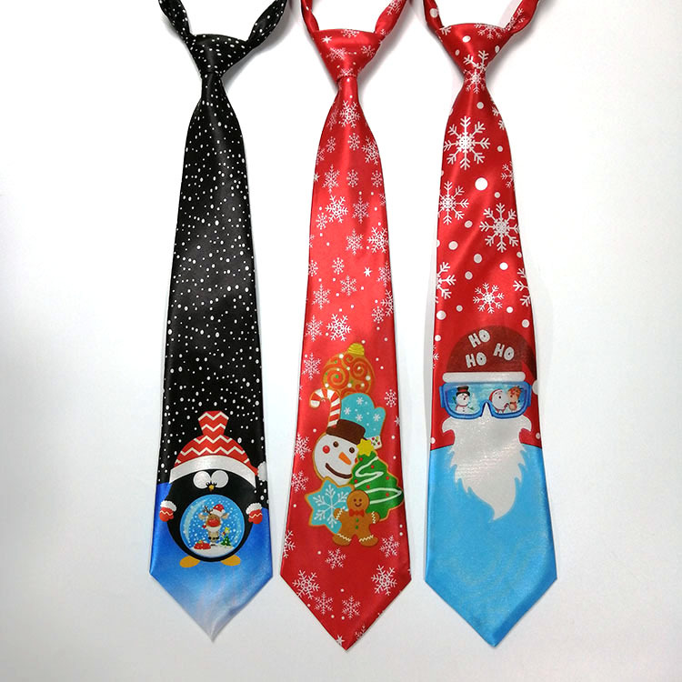 Amazon popular nuevo diseño impreso corbata vacaciones impreso LED luminoso corbata de Navidad música transfronteriza exclusiva