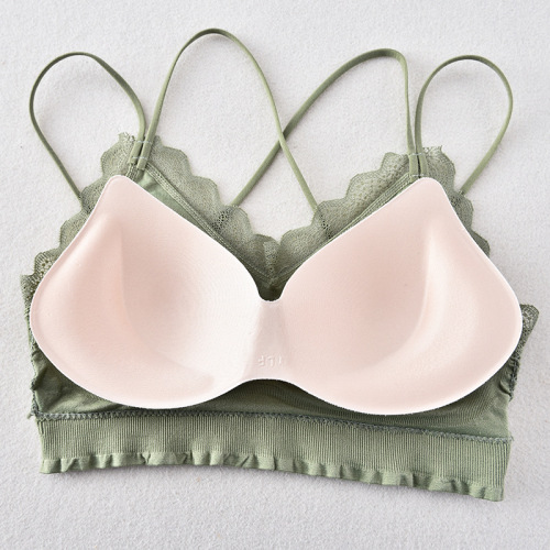 2020 New Seamless Cross Sling Lace Sexy Back Wrap Chest Bottoming Sports Vest Tube Bra Underwear for Women