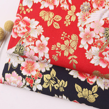 厂家直销 纯棉烫金布 时尚日式和风高档服装工艺品面料花型