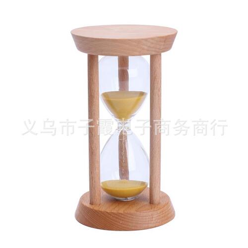 Wholesale hourglass 30-minute wooden three-column round hourglass creative time timing glass hourglass ornaments