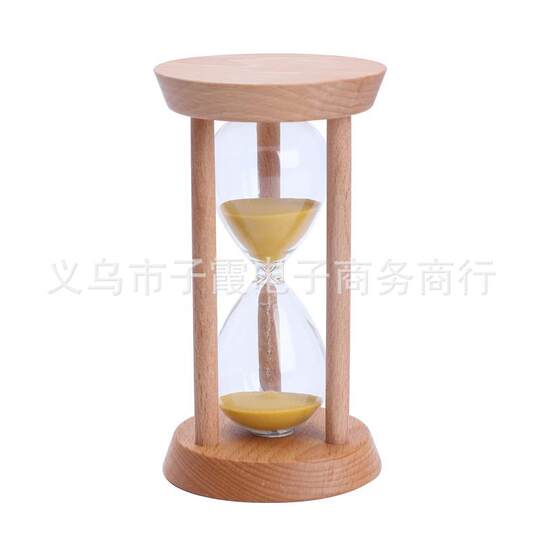 Wholesale hourglass 30 minutes wooden three-column round small hourglass Creative Time timing glass hourglass ornaments