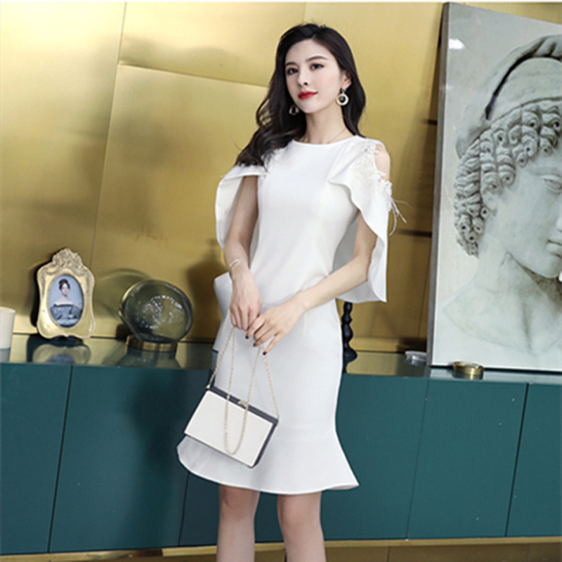 2025 Spring New Evening Dress Women's Usual Wear French Shawl Fishtail Slim-Fit Slim Dress Women's Explosions