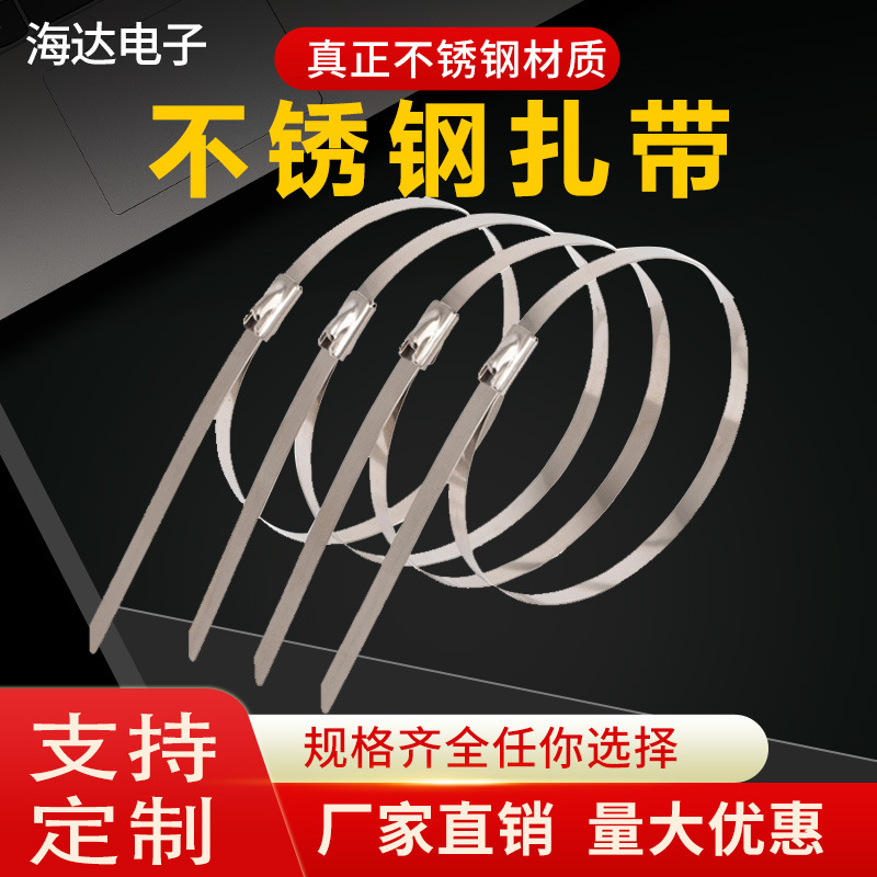 工业级   金属扎带304不锈钢耐腐蚀户外专用自锁式束线带厂家批发