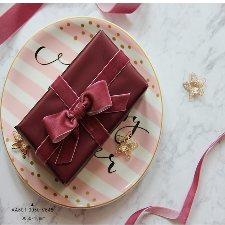 38MM 29色尼龙单面无弹力丝绒带 服装鞋帽 礼品礼盒装饰丝带25码