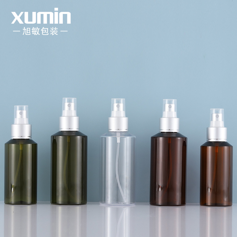 En stock 100ml/150ml de tóner puro botella de spray de rocío oblicuo hombro electroquímico botella de spray de aluminio cosméticos Xumin materiales de embalaje