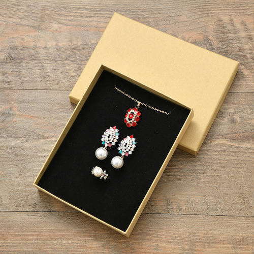 复古牛皮纸首饰盒 天地盖节日礼物盒 饰品包装纸盒设计批发