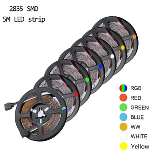 Светодиодная лента 2835 12 В 60 диодов на метр одноцветная/RGB с покрытием