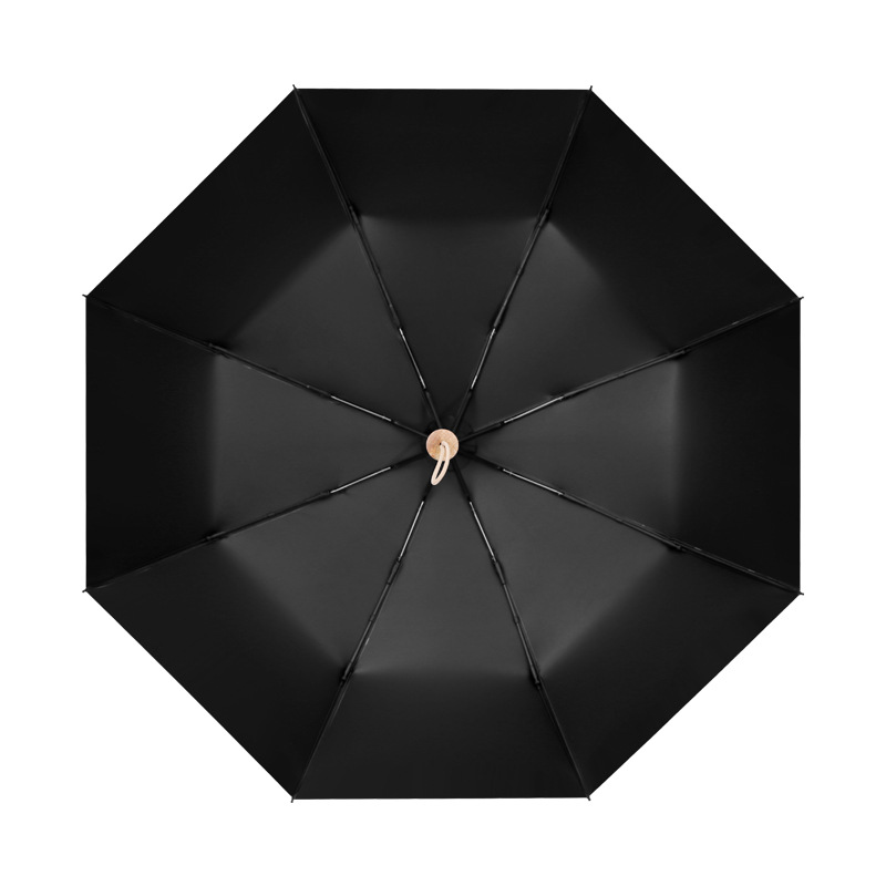 Guarda-chuva de bolinhas com cabo de madeira para sol e chuva_voghion.com