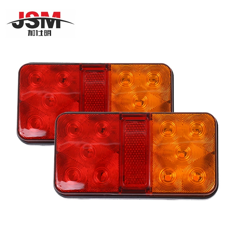 Заводская поставка прицепа задний фонарь СВЕТОДИОДНЫЙ грузовик RV задний фонарь 12V24V10LED грузовик двухцветный задний фонарь