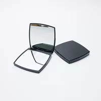 Портативное двустороннее зеркало для макияжа, складное ABS, 6.9×6.9×0.9 см, 2 HD стекла