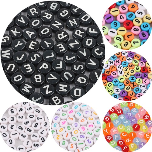 4*7mm acrylic loose beads English alphabet flat beads diy children early education beaded jewelry accessories bracelet weaving