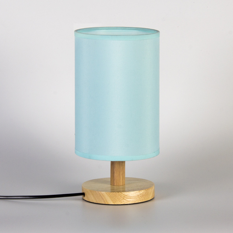Transfronteriza tela de lino lámpara de mesa de madera dormitorio nórdico simple creativo regalo personalizado publicidad imprimible logo