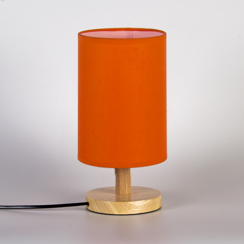 Transfronteriza tela de lino lámpara de mesa de madera dormitorio nórdico simple creativo regalo personalizado publicidad imprimible logo