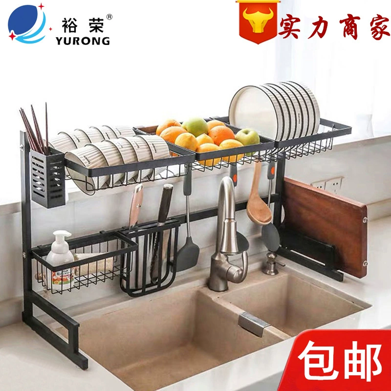 Новая Черная кухонная стойка из нержавеющей стали раковина сливная стойка сушилка для посуды кухонная стойка для хранения