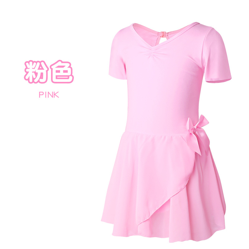 Ropa de práctica para niñas, ropa de verano de manga corta para niñas para exámenes, ropa de baile latino para niños, falda de ballet para niños