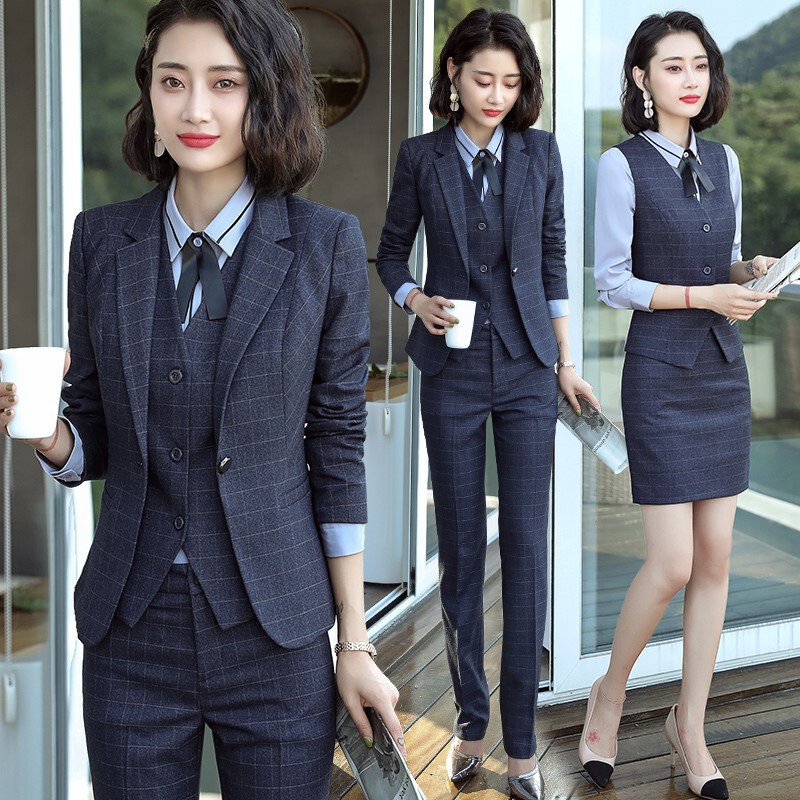 Women's Suit 2025 Spring Fashion Elegant Korean Style British Style Ladies Plaid Business Attire Suit Commuter Style Women's Suit 2025 Spring Fashion Elegant Korean Style British Style Ladies Plaid Business Attire Suit Commuter Style