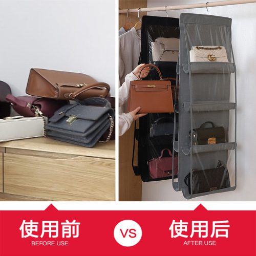 Bag storage hanging bag hanging door behind fabric dustproof household wardrobe storage rack dormitory artifact clothing and kitchen storage bag