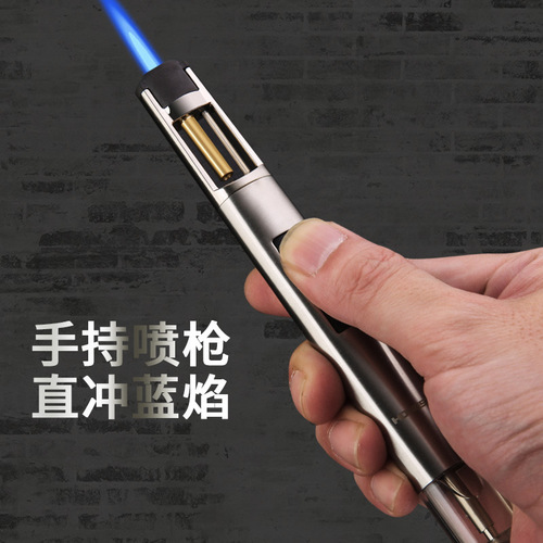 Baicheng honest written test sheet goes straight to blue fire inflatable lighter metal small spray gun kitchen outdoor appliances wholesale