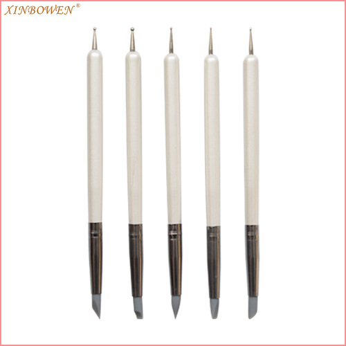 Nail art pen acrylic rod silicone dot flower double-head dot pen clay tool detail modification pen manicure indentation pen