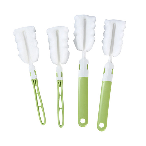 Wholesale factory milk bottle cleaning brushes, thermos cup brushes, detachable, extendable handle, sponge cup brushes available for supply